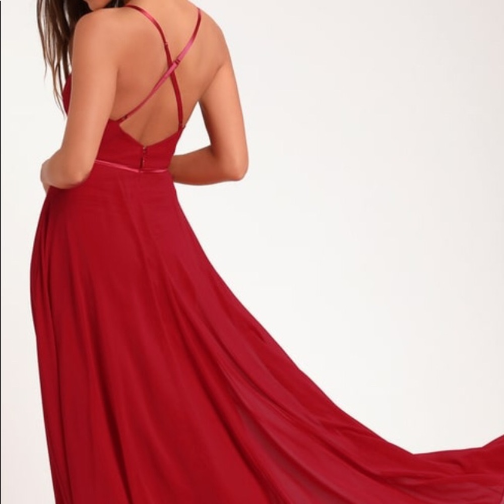 Lulus Red chiffon Maxi Dress